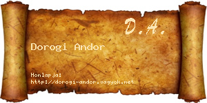 Dorogi Andor névjegykártya